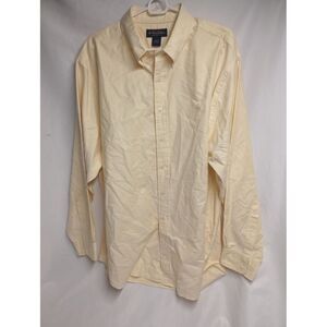 Brooks Brothers Mens Button‎ Down Shirt XL Yellow Long Sleeve Supima Cotton